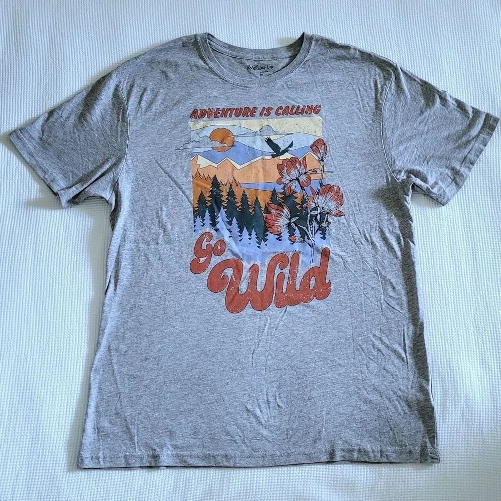 Rebellious One "Adventure Is Calling Go Wild" Graphic Tee👕 - NWT
